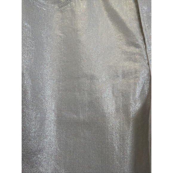 Old Navy High Rise OG Loose Jeans Womens 12 Metallic Silver Shimmer NWT - Picture 4 of 7